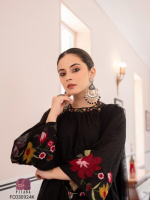 Pure cotton dobby  kurta with embroidery